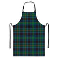 Blue And Green Tartan Pattern Print Bib Apron With Pocket