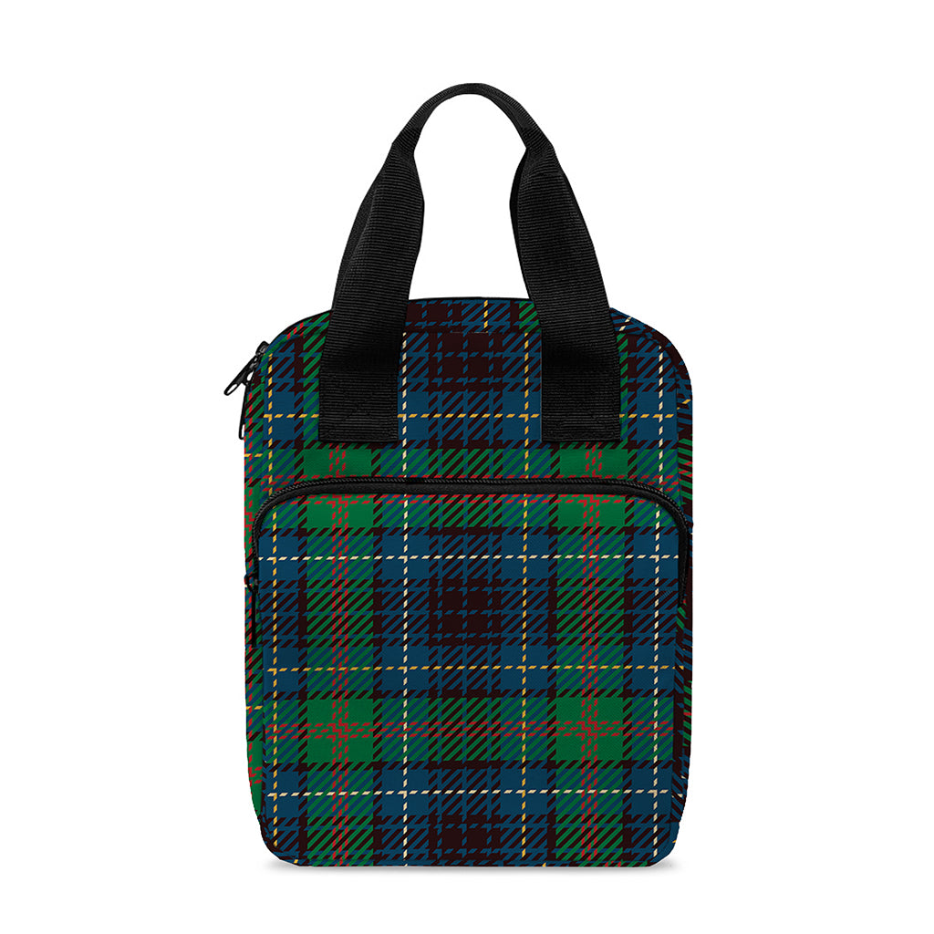Blue And Green Tartan Pattern Print Bible Tote Bag