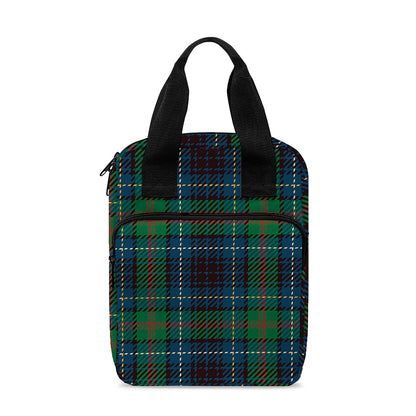 Blue And Green Tartan Pattern Print Bible Tote Bag