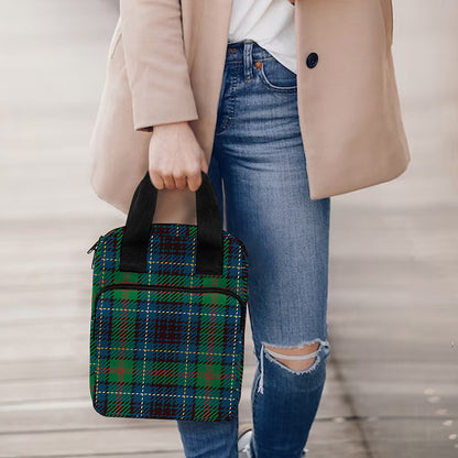 Blue And Green Tartan Pattern Print Bible Tote Bag