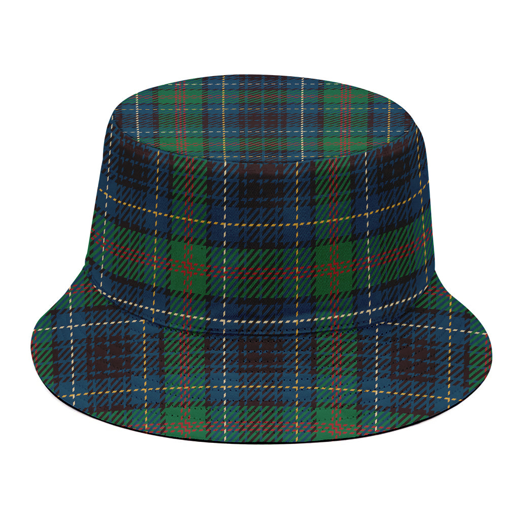 Blue And Green Tartan Pattern Print Bucket Hat