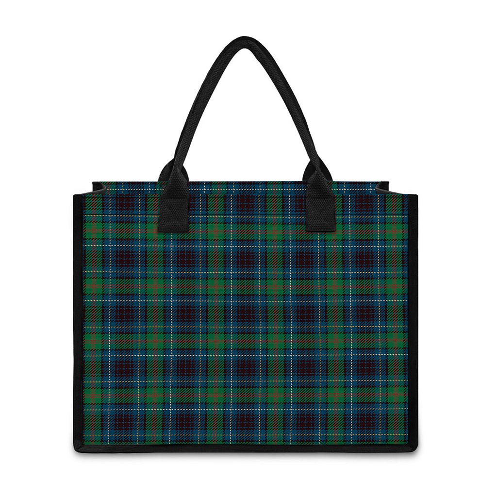 Blue And Green Tartan Pattern Print Canvas Tote Bag
