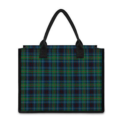 Blue And Green Tartan Pattern Print Canvas Tote Bag