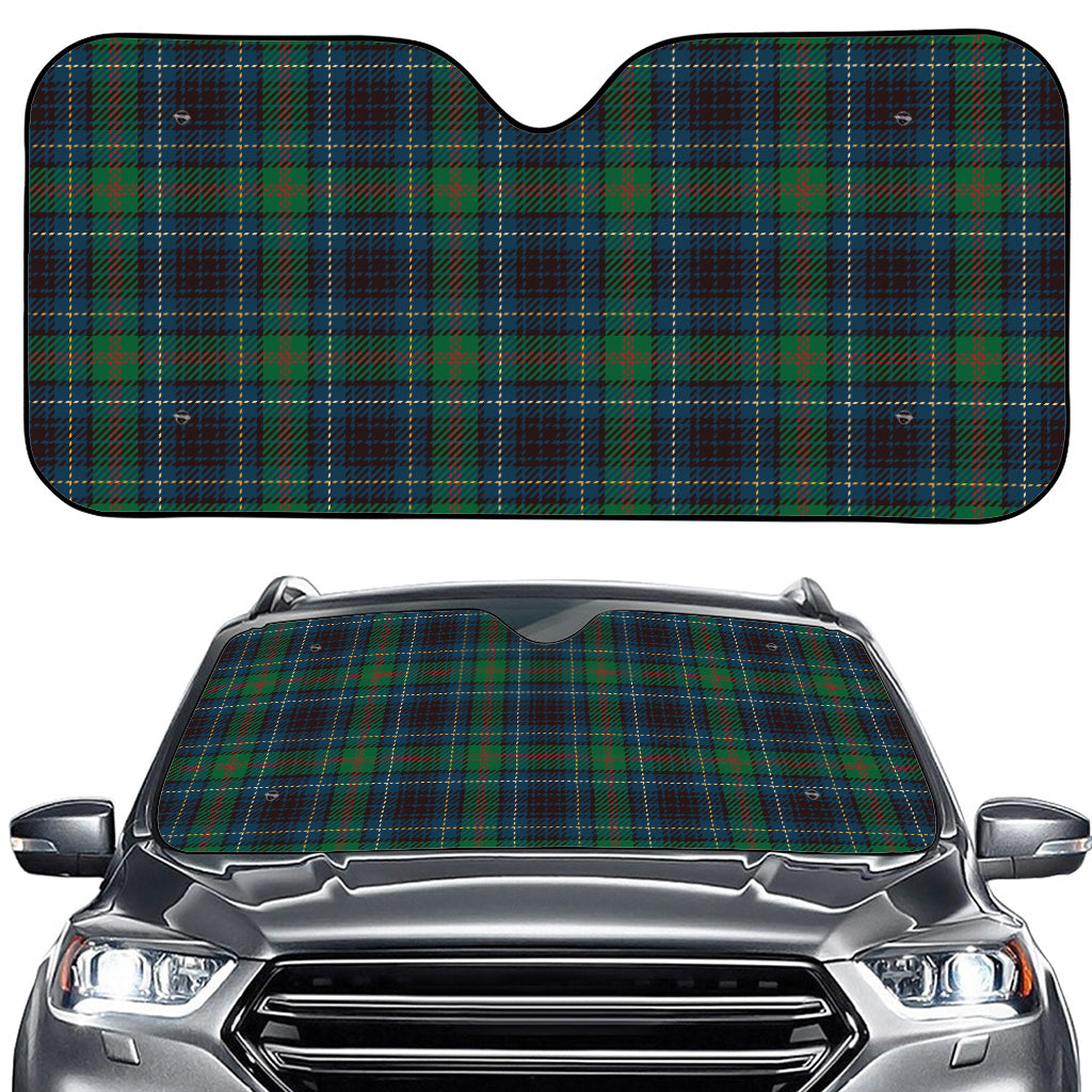 Blue And Green Tartan Pattern Print Car Windshield Sun Shade
