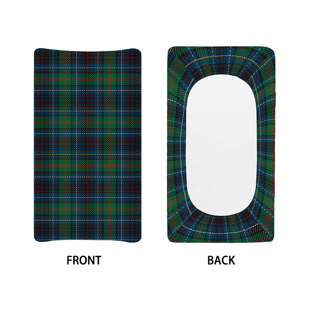 Blue And Green Tartan Pattern Print Changing Pad Cover