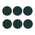 Blue And Green Tartan Pattern Print Coaster Set