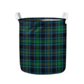 Blue And Green Tartan Pattern Print Collapsible Laundry Basket