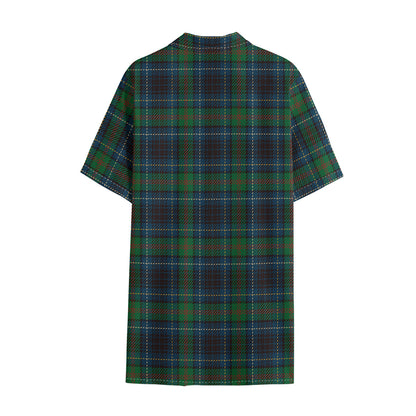 Blue And Green Tartan Pattern Print Cotton Hawaiian Shirt