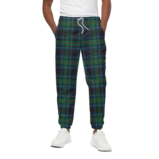 Blue And Green Tartan Pattern Print Cotton Pants