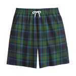 Blue And Green Tartan Pattern Print Cotton Shorts