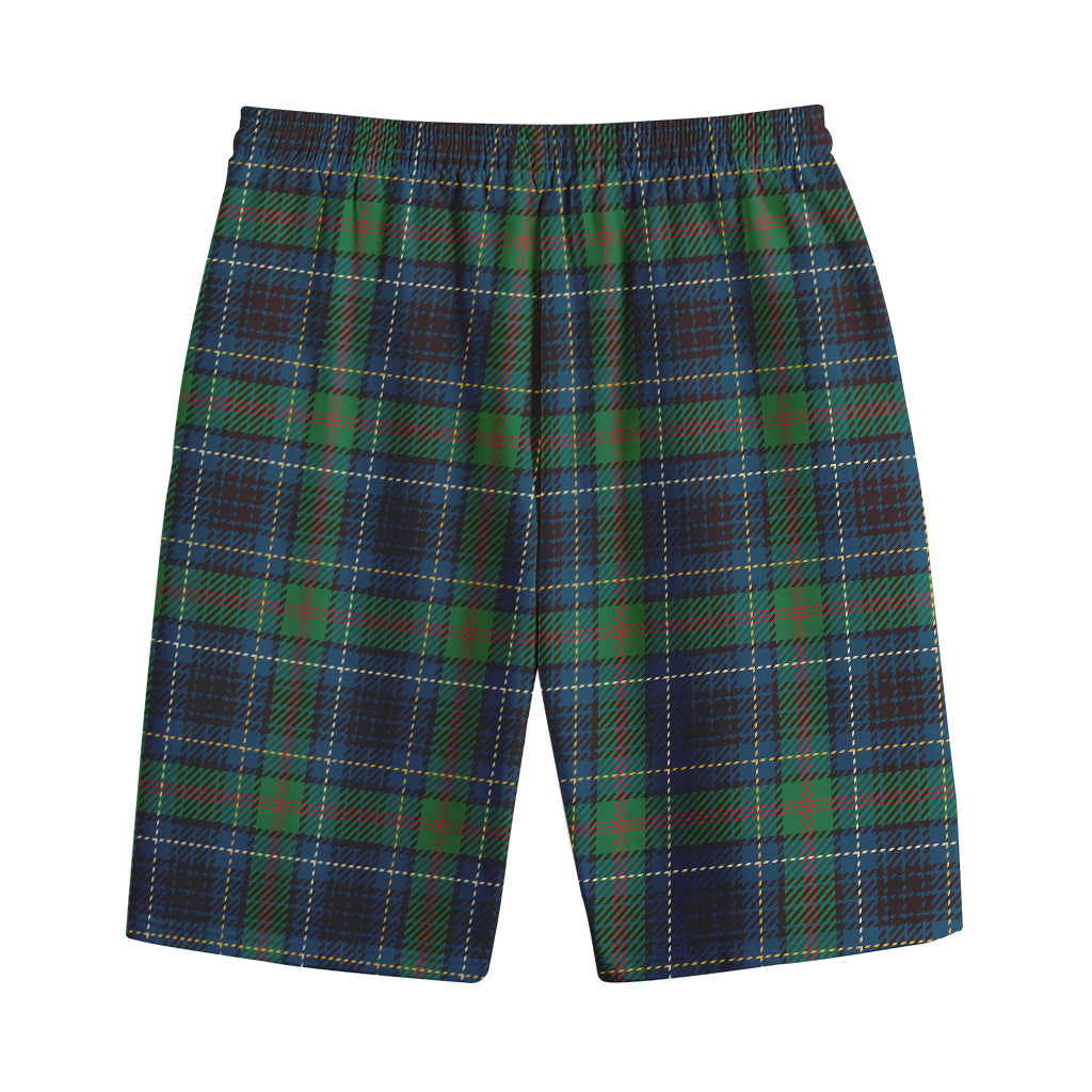 Blue And Green Tartan Pattern Print Cotton Shorts