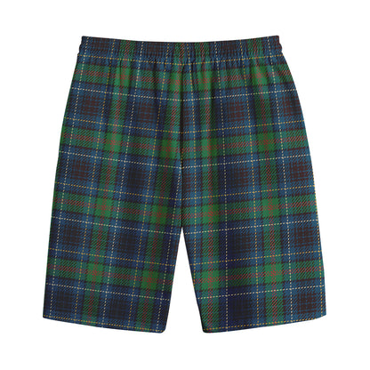 Blue And Green Tartan Pattern Print Cotton Shorts