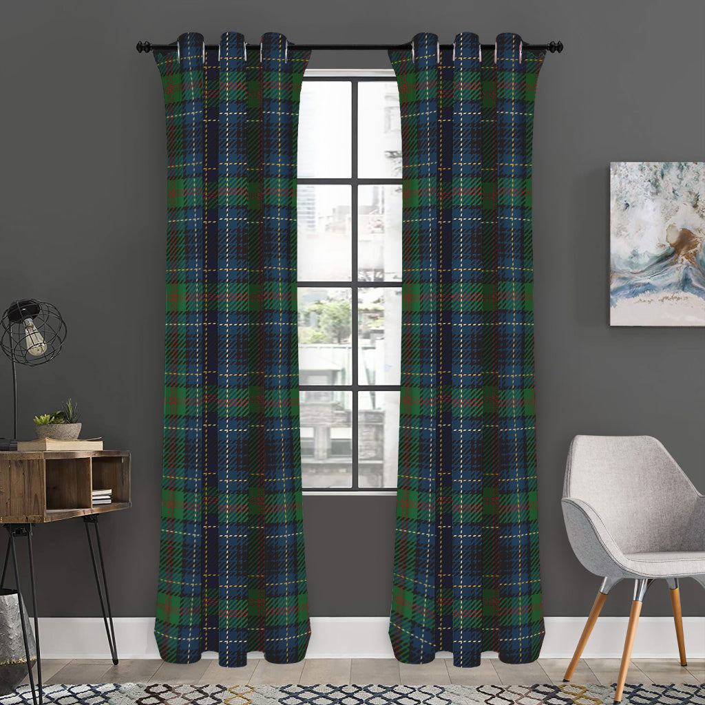 Blue And Green Tartan Pattern Print Curtain