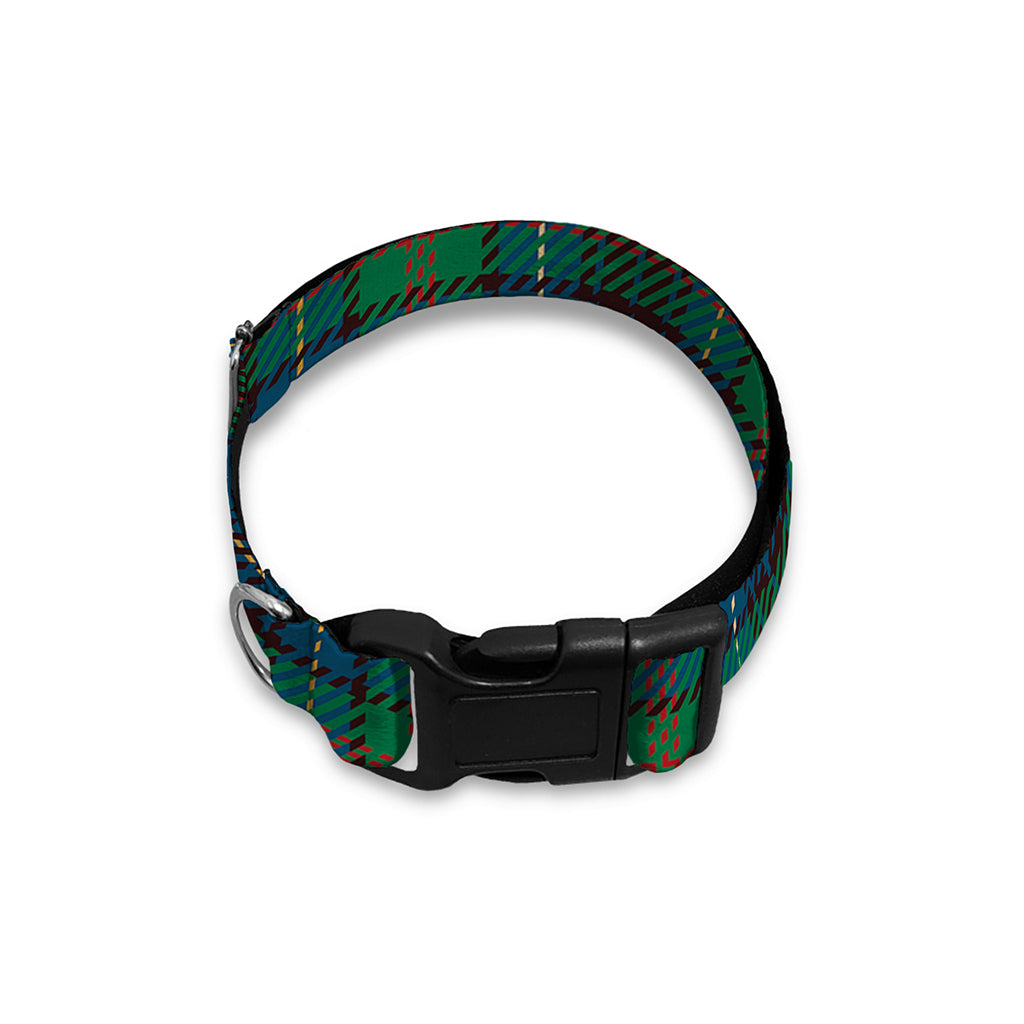 Blue And Green Tartan Pattern Print Dog Collar