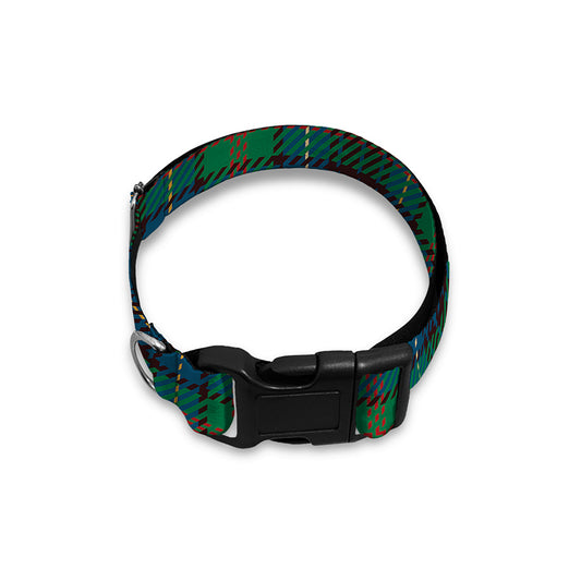 Blue And Green Tartan Pattern Print Dog Collar