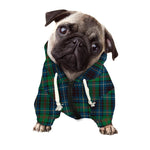 Blue And Green Tartan Pattern Print Dog Zip Up Hoodie