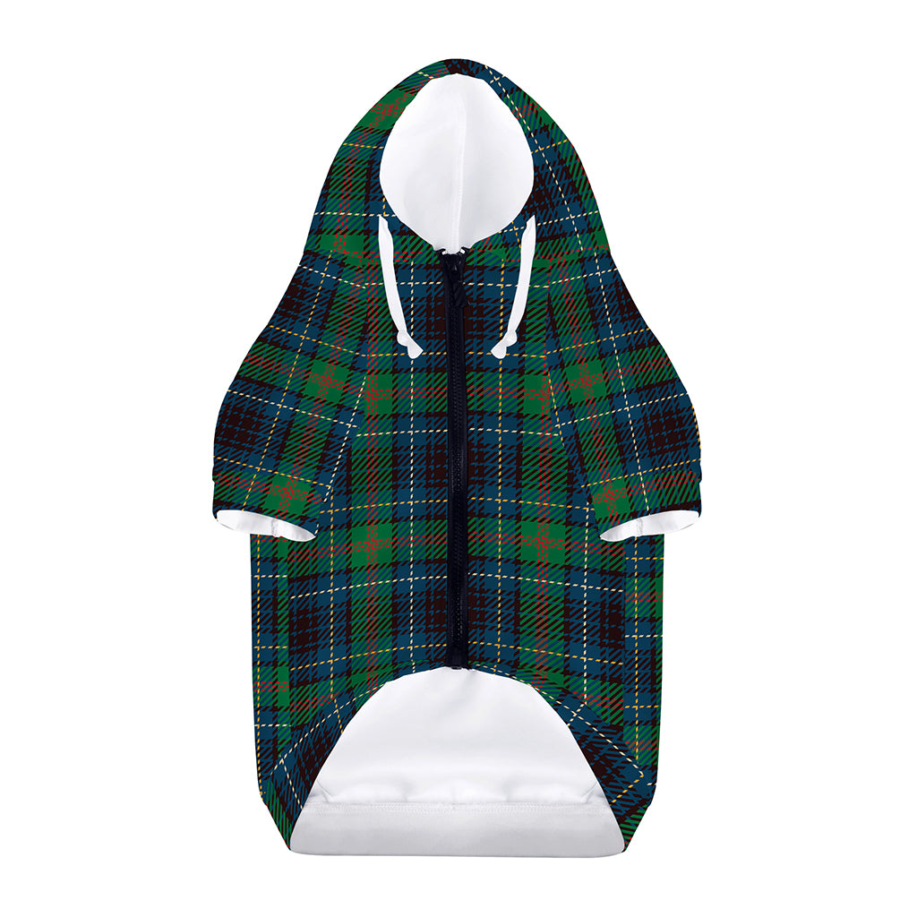 Blue And Green Tartan Pattern Print Dog Zip Up Hoodie