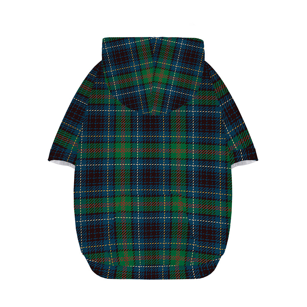 Blue And Green Tartan Pattern Print Dog Zip Up Hoodie