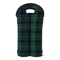 Blue And Green Tartan Pattern Print Double Neoprene Wine Tote