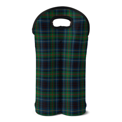 Blue And Green Tartan Pattern Print Double Neoprene Wine Tote
