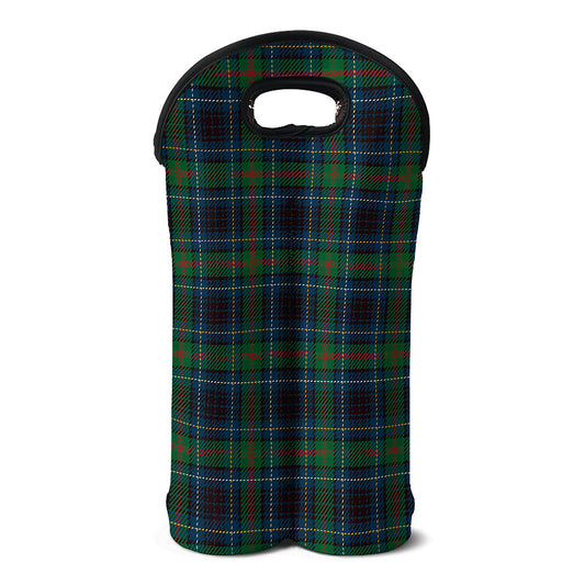 Blue And Green Tartan Pattern Print Double Neoprene Wine Tote