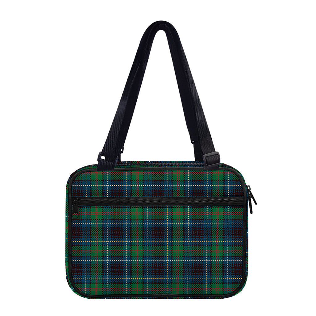 Blue And Green Tartan Pattern Print Double Strap Bible Bag