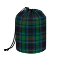 Blue And Green Tartan Pattern Print Drawstring Makeup Bag