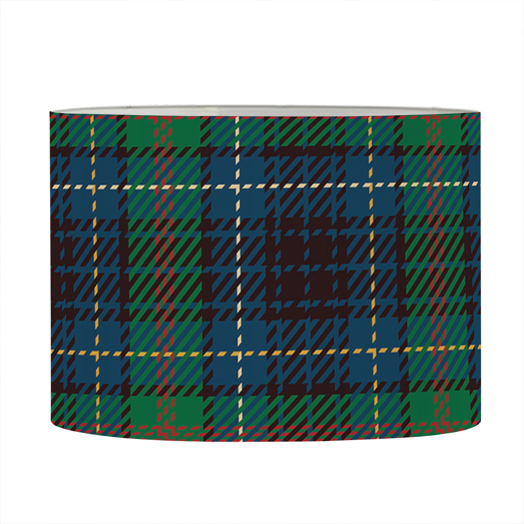 Blue And Green Tartan Pattern Print Drum Lamp Shade