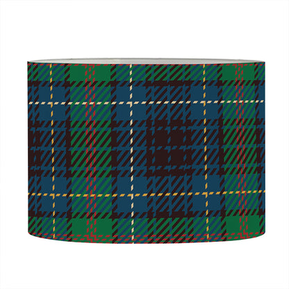 Blue And Green Tartan Pattern Print Drum Lamp Shade