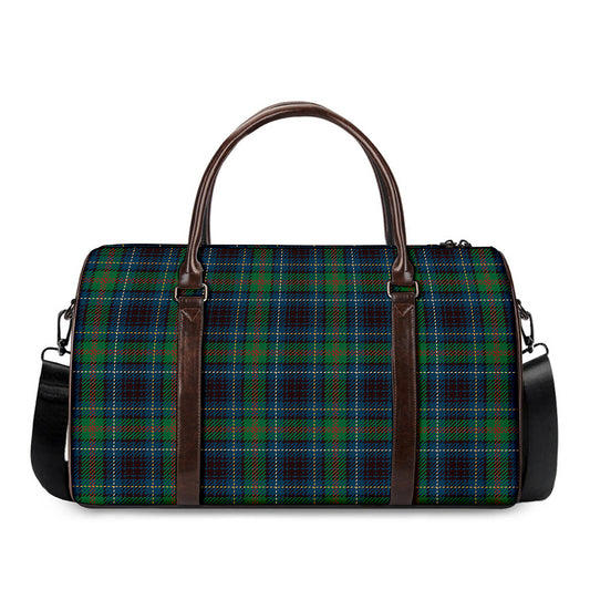 Blue And Green Tartan Pattern Print Duffle Bag