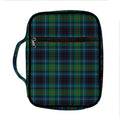 Blue And Green Tartan Pattern Print Front Pocket Bible Bag