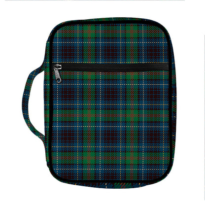 Blue And Green Tartan Pattern Print Front Pocket Bible Bag