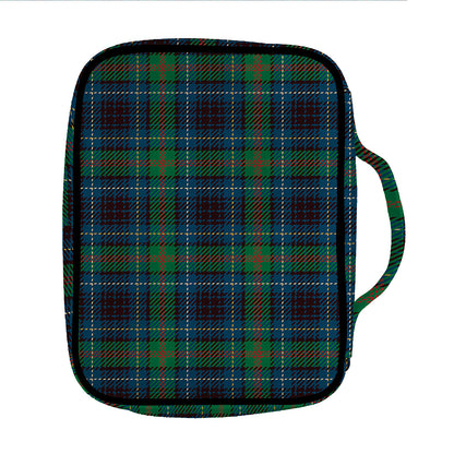 Blue And Green Tartan Pattern Print Front Pocket Bible Bag