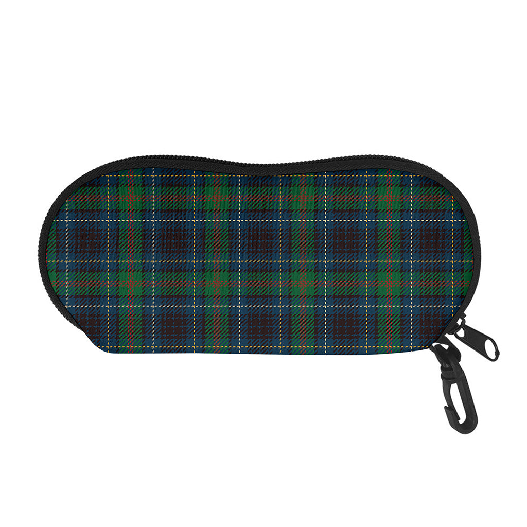 Blue And Green Tartan Pattern Print Glasses Case