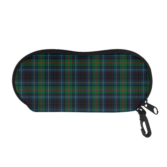 Blue And Green Tartan Pattern Print Glasses Case