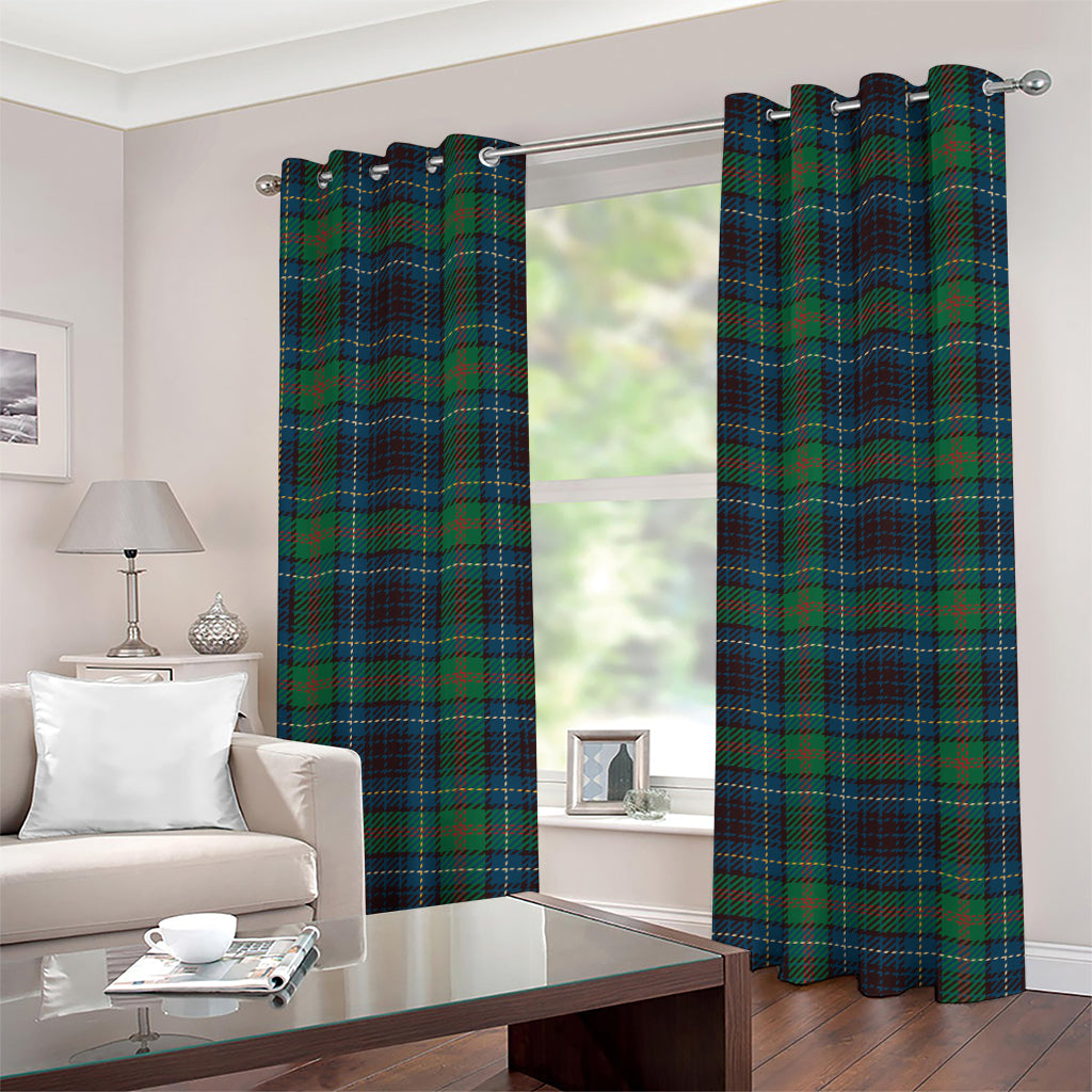 Blue And Green Tartan Pattern Print Grommet Curtains