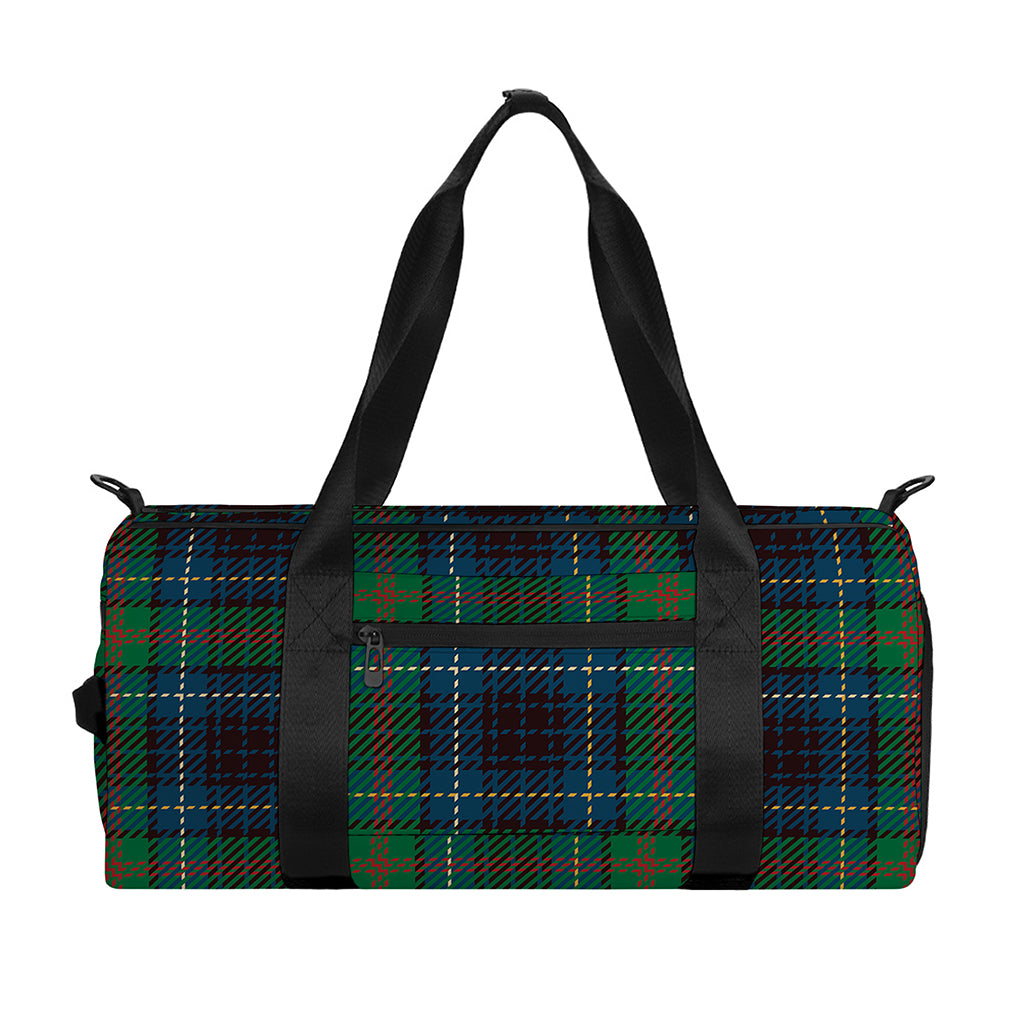 Blue And Green Tartan Pattern Print Gym Bag