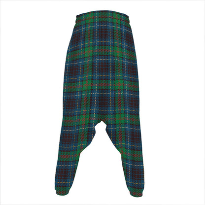Blue And Green Tartan Pattern Print Hammer Pants