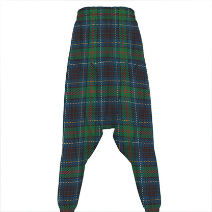 Blue And Green Tartan Pattern Print Hammer Pants