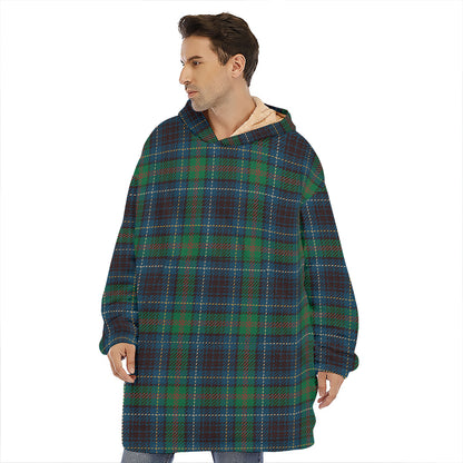 Blue And Green Tartan Pattern Print Hoodie Blanket