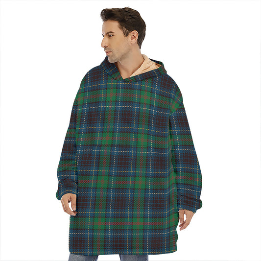 Blue And Green Tartan Pattern Print Hoodie Blanket