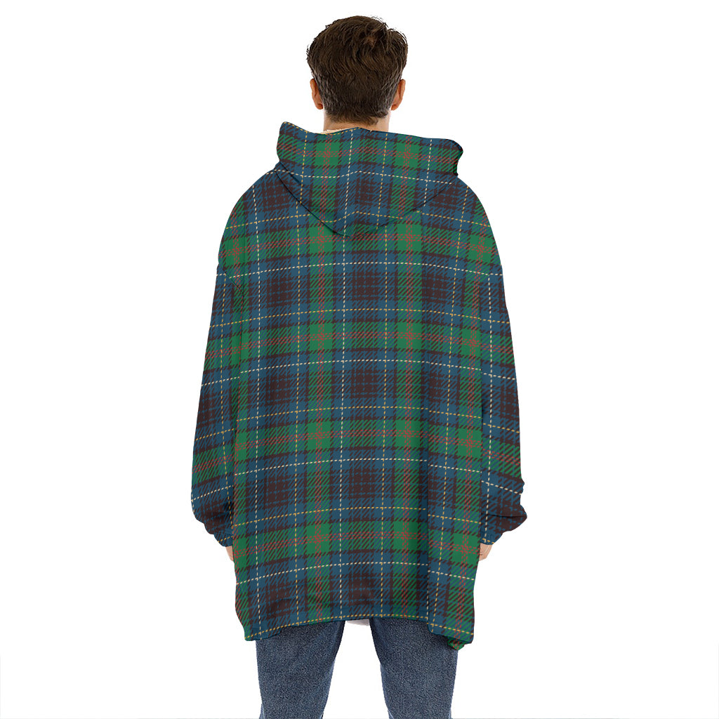 Blue And Green Tartan Pattern Print Hoodie Blanket