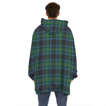 Blue And Green Tartan Pattern Print Hoodie Blanket