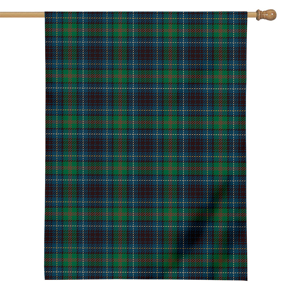 Blue And Green Tartan Pattern Print House Flag
