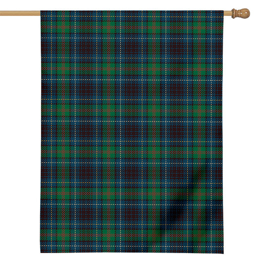 Blue And Green Tartan Pattern Print House Flag