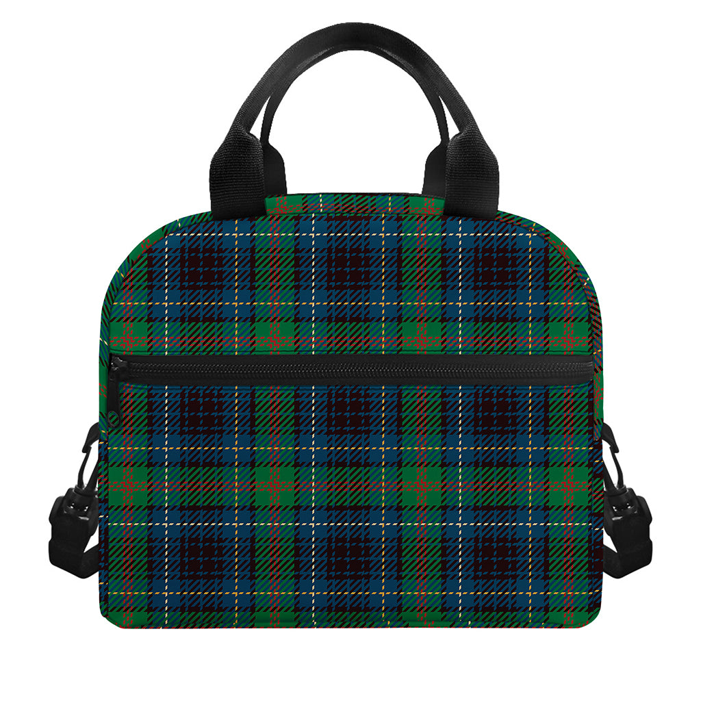 Blue And Green Tartan Pattern Print Insulated Lunch Bag