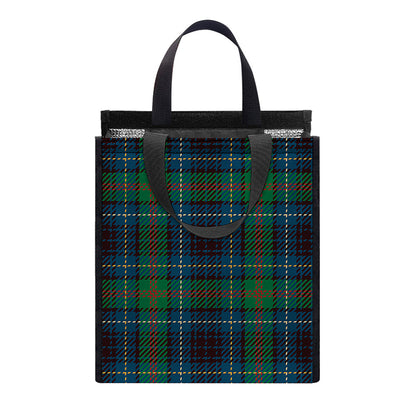 Blue And Green Tartan Pattern Print Insulated Lunch Tote