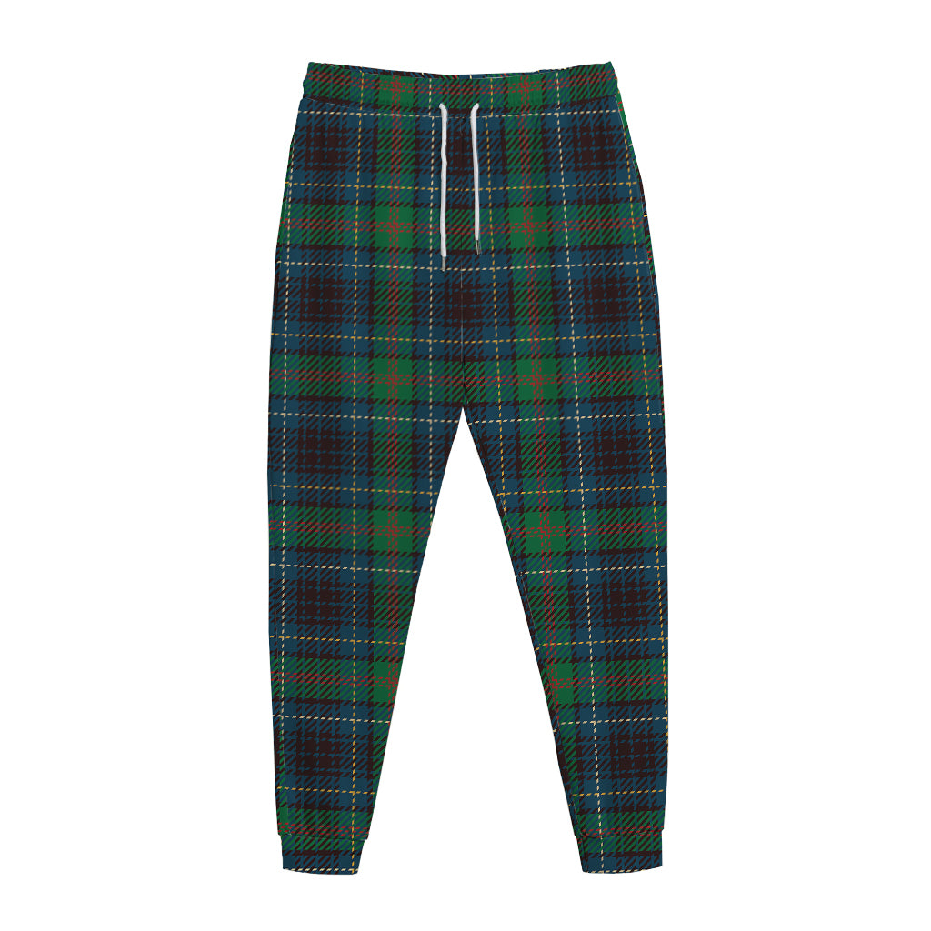 Blue And Green Tartan Pattern Print Jogger Pants