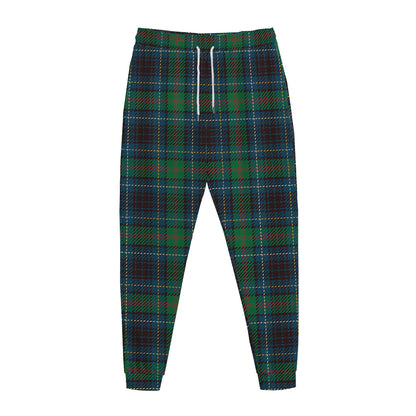 Blue And Green Tartan Pattern Print Jogger Pants