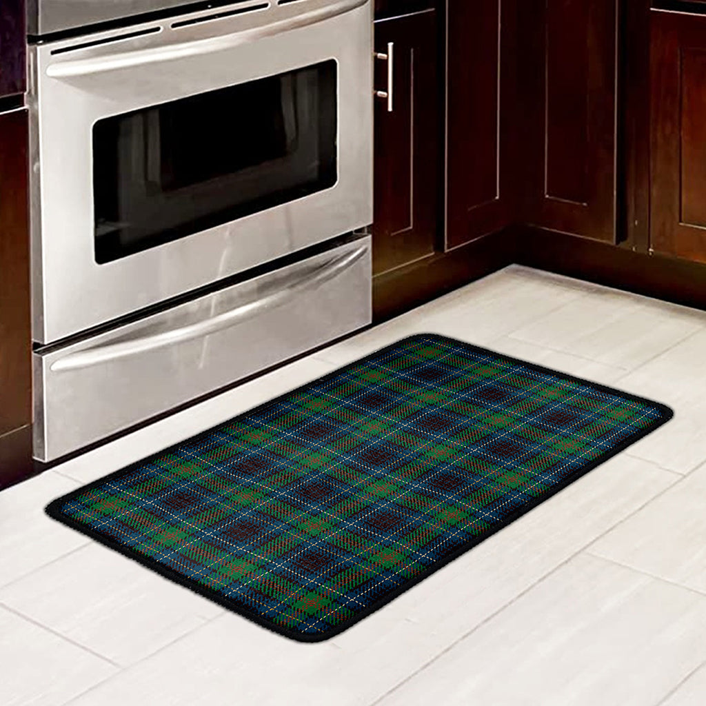 Blue And Green Tartan Pattern Print Kitchen Mat